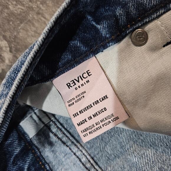 Revice Blue High Rise Button Fly Mom Jeans Butterfly Whimsy Fairy Print Size 25 - Picture 5 of 9